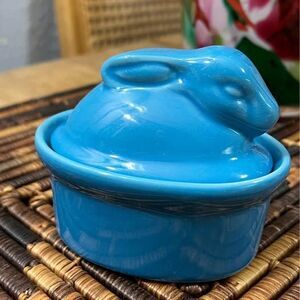 Rabbit in the Nest Ceramic Casserole Dish Bakeware 3.5" by BIA Color: Blue